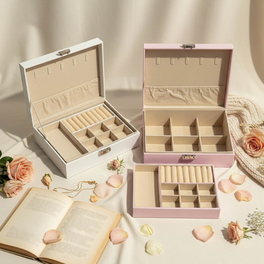 Personalized PU Leather Compact Travel Jewelry Box