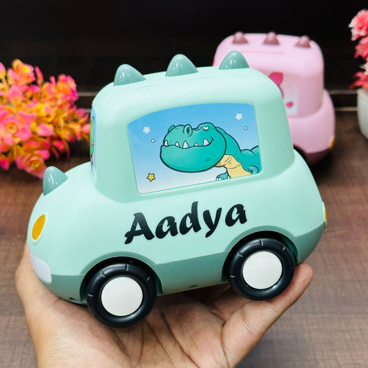 Premium Car-Shaped Piggy Bank with Smart Number Lock (2-in-1 Toy)