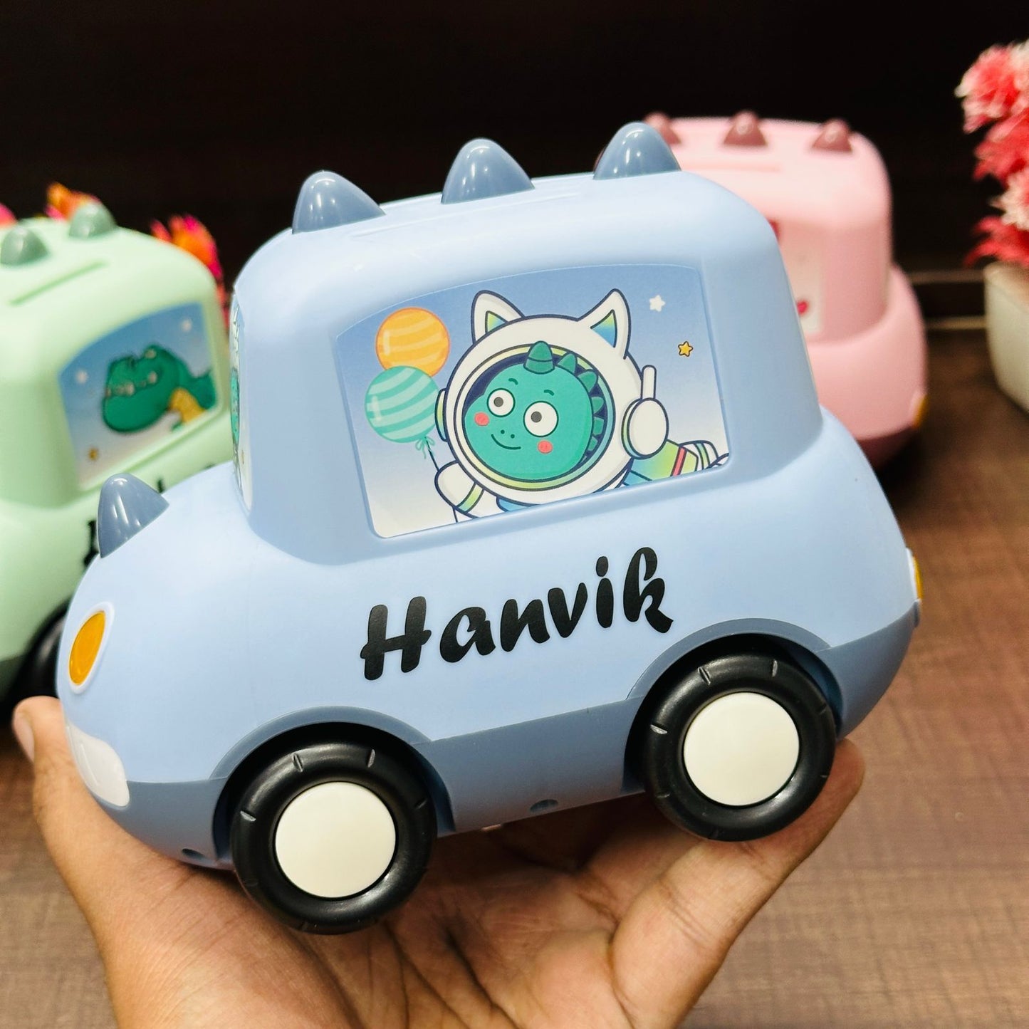 Premium Car-Shaped Piggy Bank with Smart Number Lock (2-in-1 Toy)