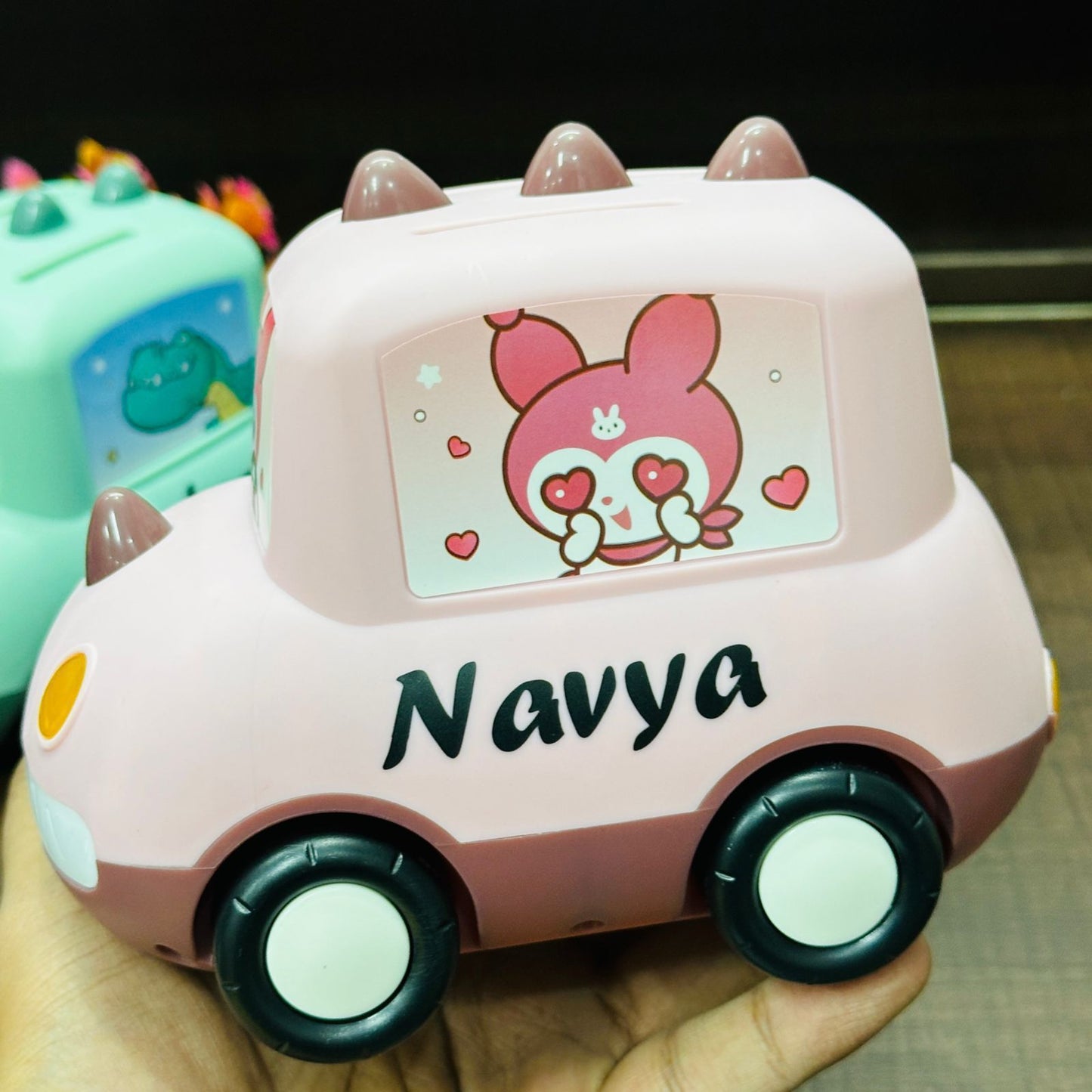 Premium Car-Shaped Piggy Bank with Smart Number Lock (2-in-1 Toy)