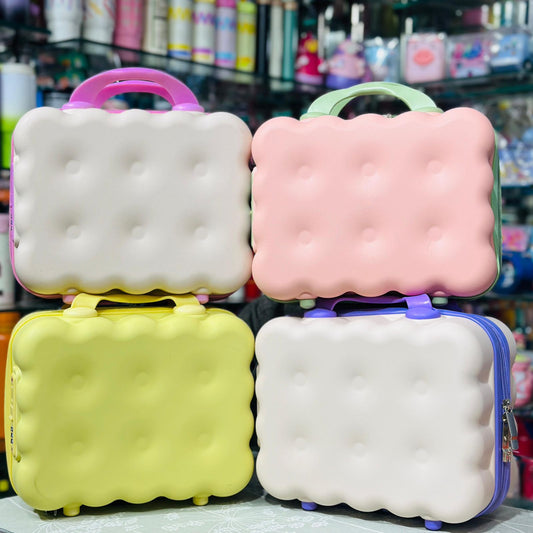 Premium Biscuit-Shaped Mini Luggage & Travel Bag