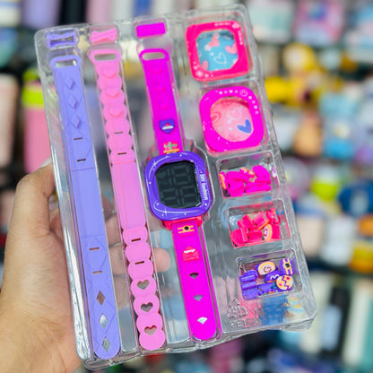 Premium DIY Custom Watch Set with Interchangeable Straps & Charms