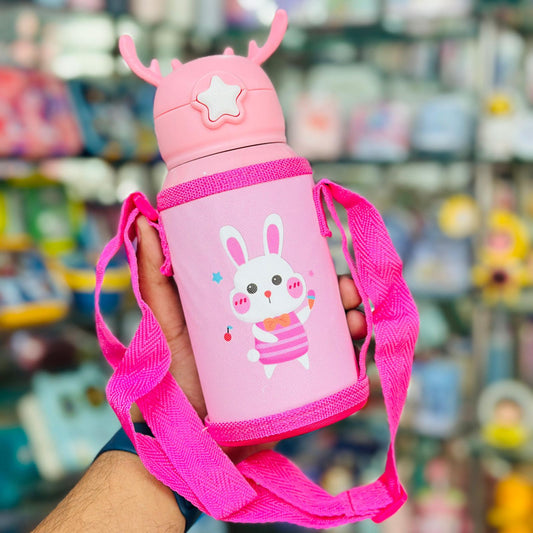 Premium 500ml Insulated Stainless Steel Sipper Bottle with Protective Cover & 2-Caps