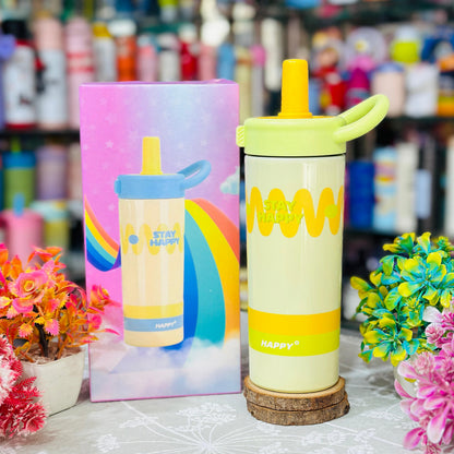 Premium 600ml Insulated Stainless Steel Tumbler with Reusable Straw