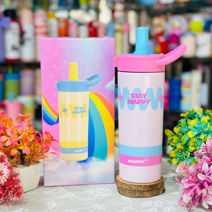 Premium 600ml Insulated Stainless Steel Tumbler with Reusable Straw