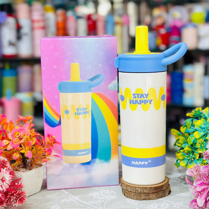 Premium 600ml Insulated Stainless Steel Tumbler with Reusable Straw