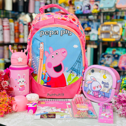 The Complete Student Essentials Hamper | 15-Inch 4-Zipper Backpack & 8-Piece School Set