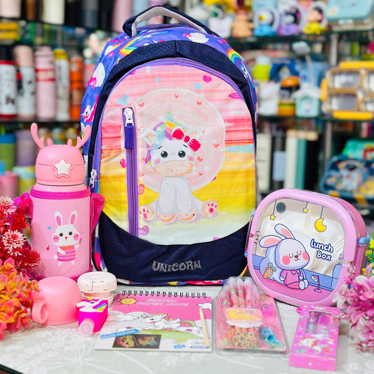 The Complete Student Essentials Hamper | 15-Inch 4-Zipper Backpack & 8-Piece School Set