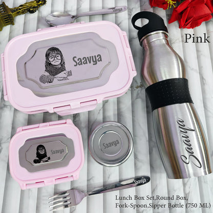 Personalized Premium Kids Photo Lunch Box & Flask Combo