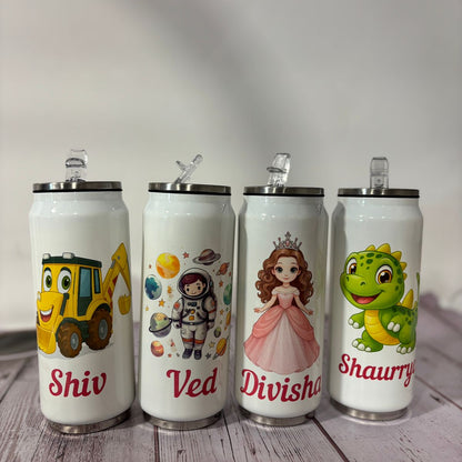 Personalized Stainless Steel Coke Can Straw Sipper