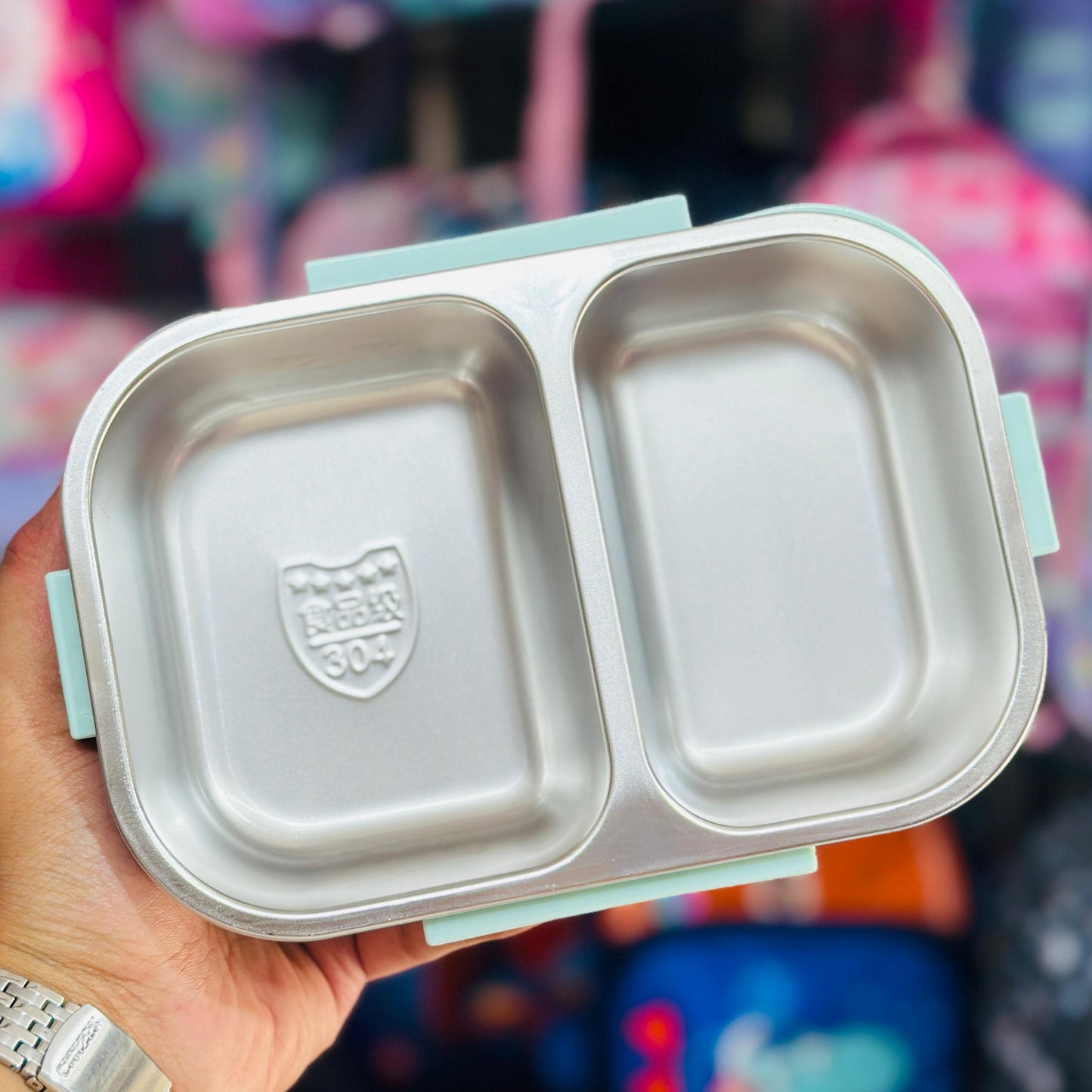 100% Leak-Proof 2-Grid Stainless Steel Lunch Box