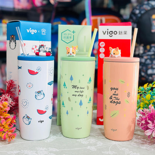 Vigo 700ml Insulated Stainless Steel Tumbler with Straw