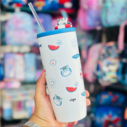 Vigo 700ml Insulated Stainless Steel Tumbler with Straw