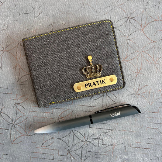 Personalized Denim Wallet & Pen Combo