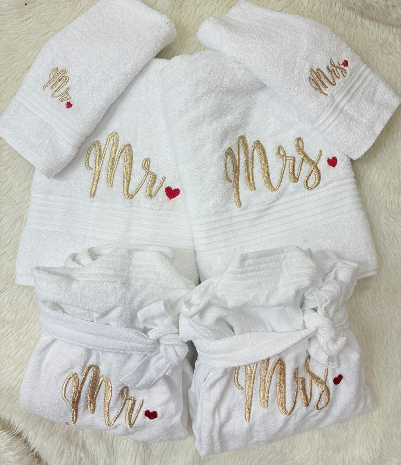 Personalized Mr. & Mrs. Luxury Bath Set (3 Piece Set)