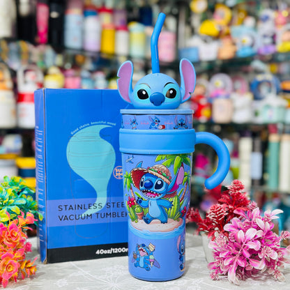 1200ml Leak-Proof Stainless Steel Character Tumbler with Handle