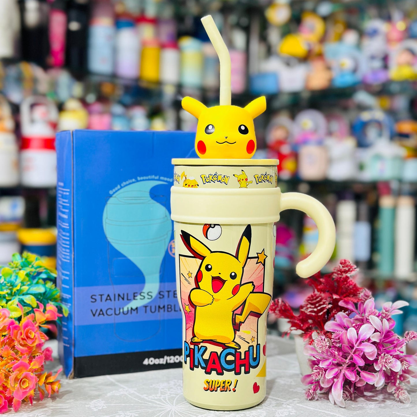 1200ml Leak-Proof Stainless Steel Character Tumbler with Handle
