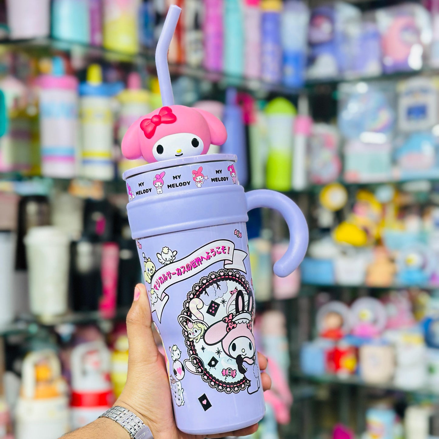 1200ml Leak-Proof Stainless Steel Character Tumbler with Handle