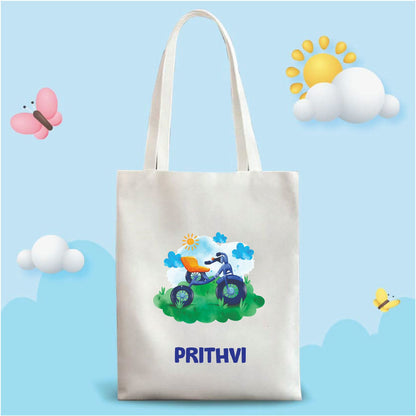 Personalized Washable White Laminated Tote Bag