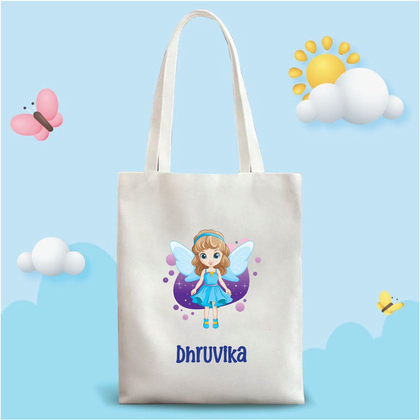 Personalized Washable White Laminated Tote Bag