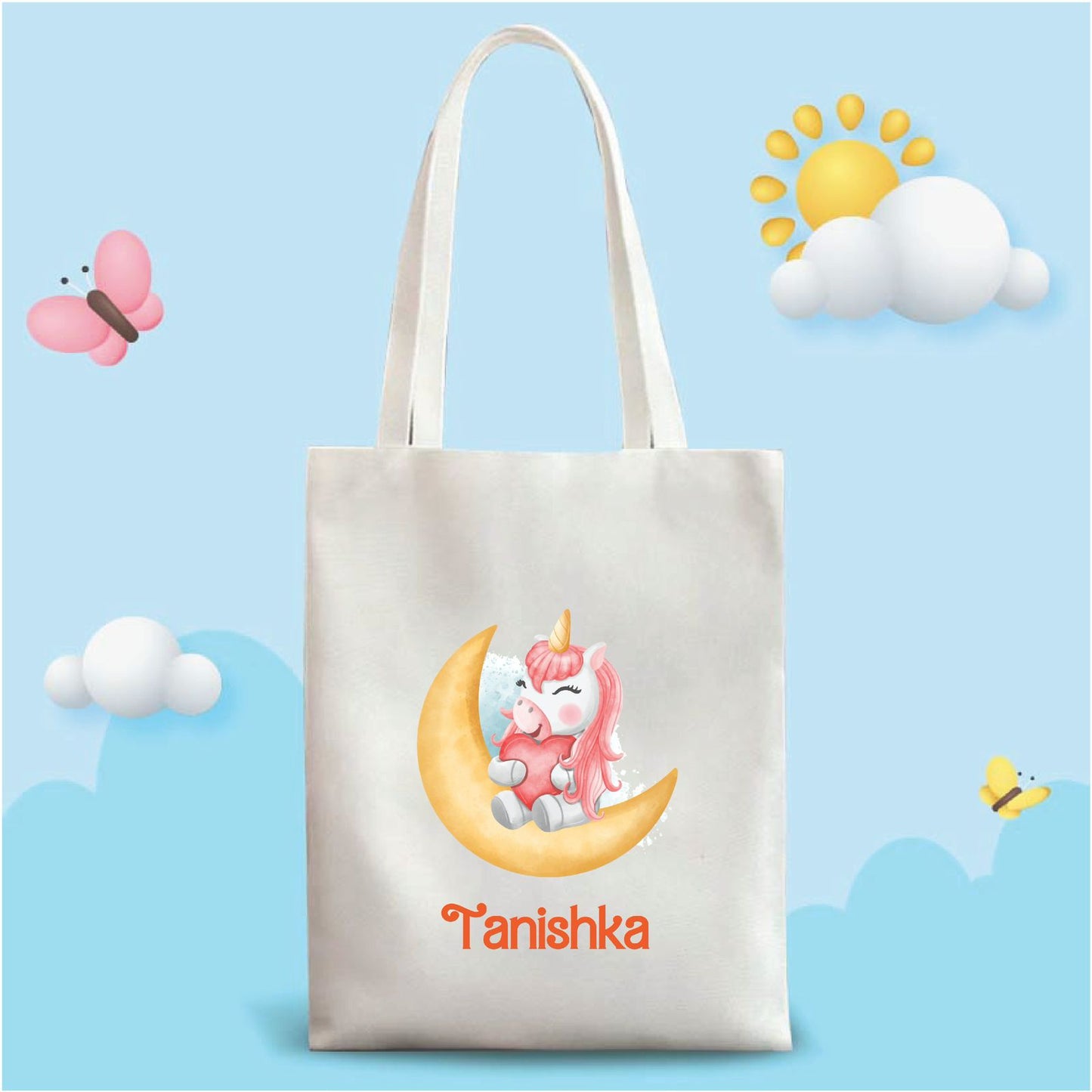 Personalized Washable White Laminated Tote Bag