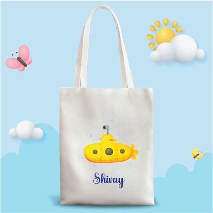 Personalized Washable White Laminated Tote Bag