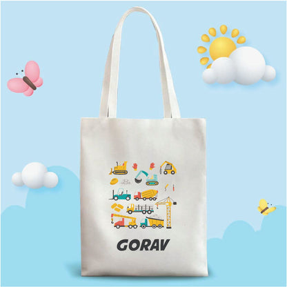 Personalized Washable White Laminated Tote Bag