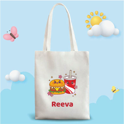 Personalized Washable White Laminated Tote Bag