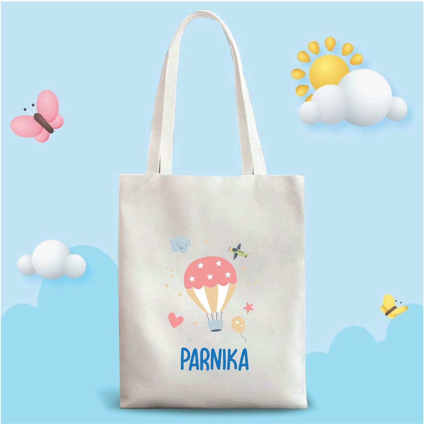 Personalized Washable White Laminated Tote Bag