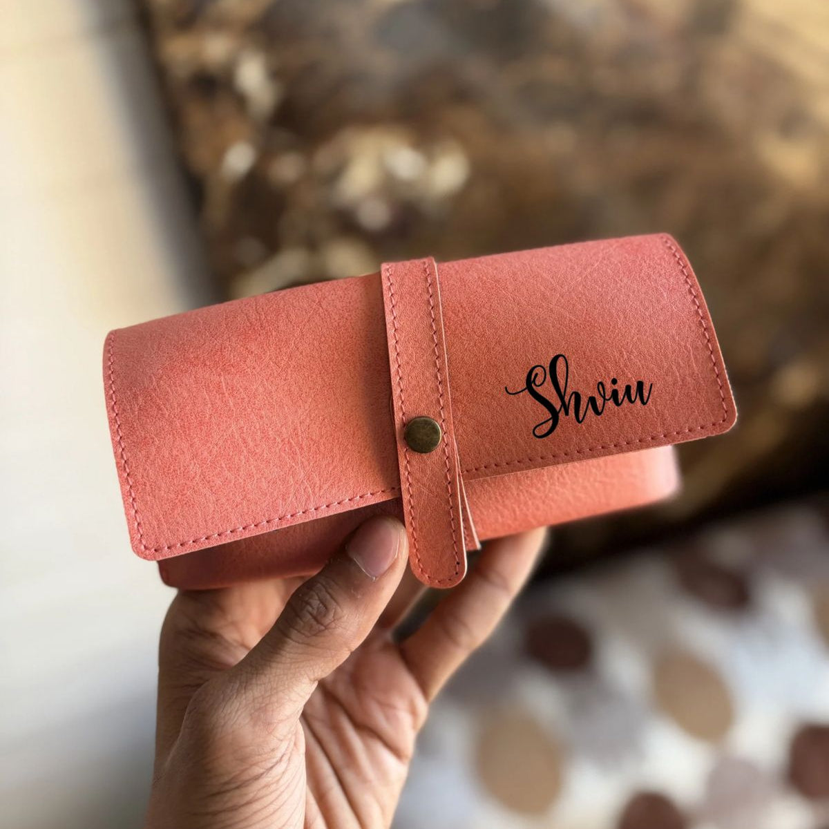 Personalized Leather Sunglass Holder