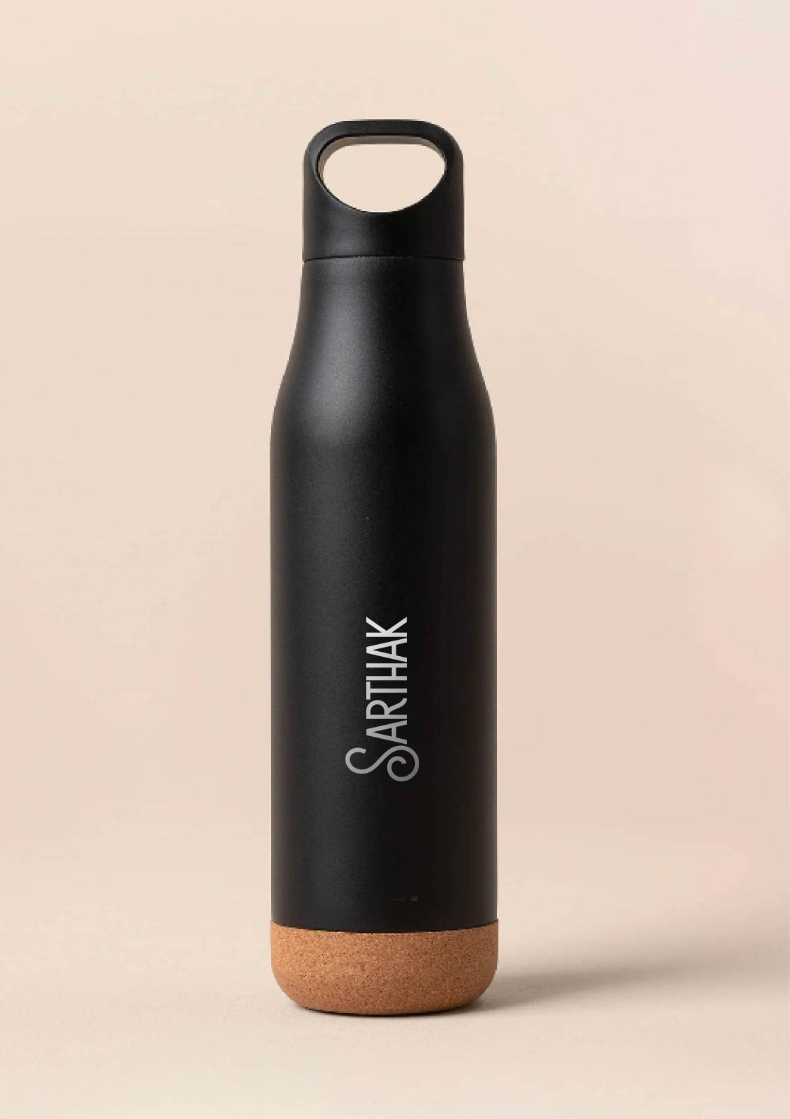 Personalized Matte Stainless Steel Thermo Bottle with Cork Base