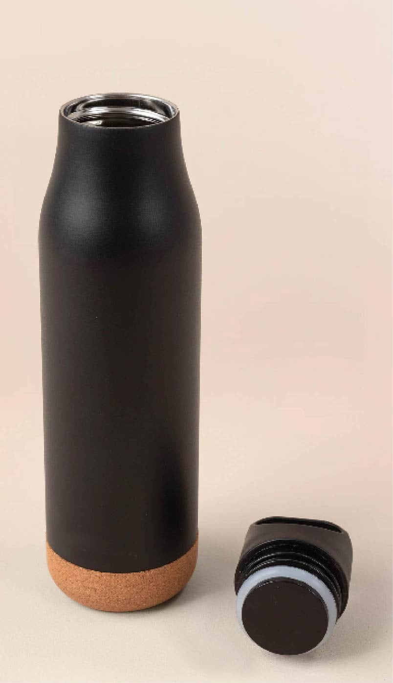 Personalized Matte Stainless Steel Thermo Bottle with Cork Base