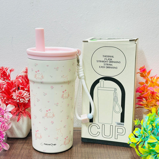 500ml Insulated Pastel Stainless Steel Tumbler with Keychain