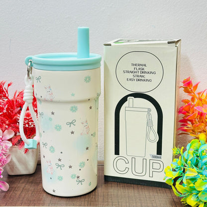 500ml Insulated Pastel Stainless Steel Tumbler with Keychain
