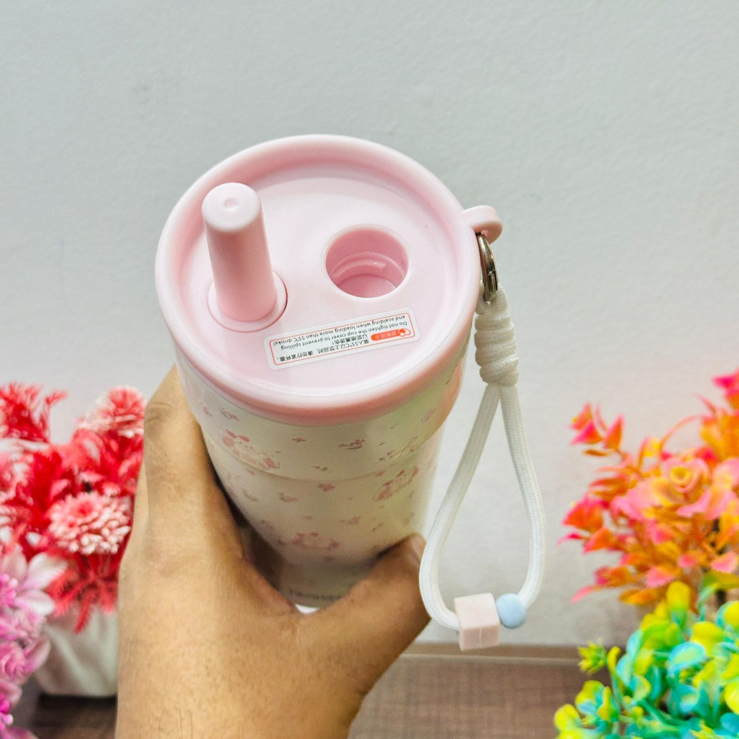 500ml Insulated Pastel Stainless Steel Tumbler with Keychain