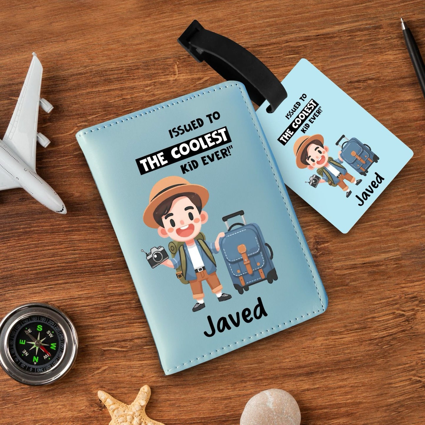 Personalized Passport & Bag Tag Combo For Kids