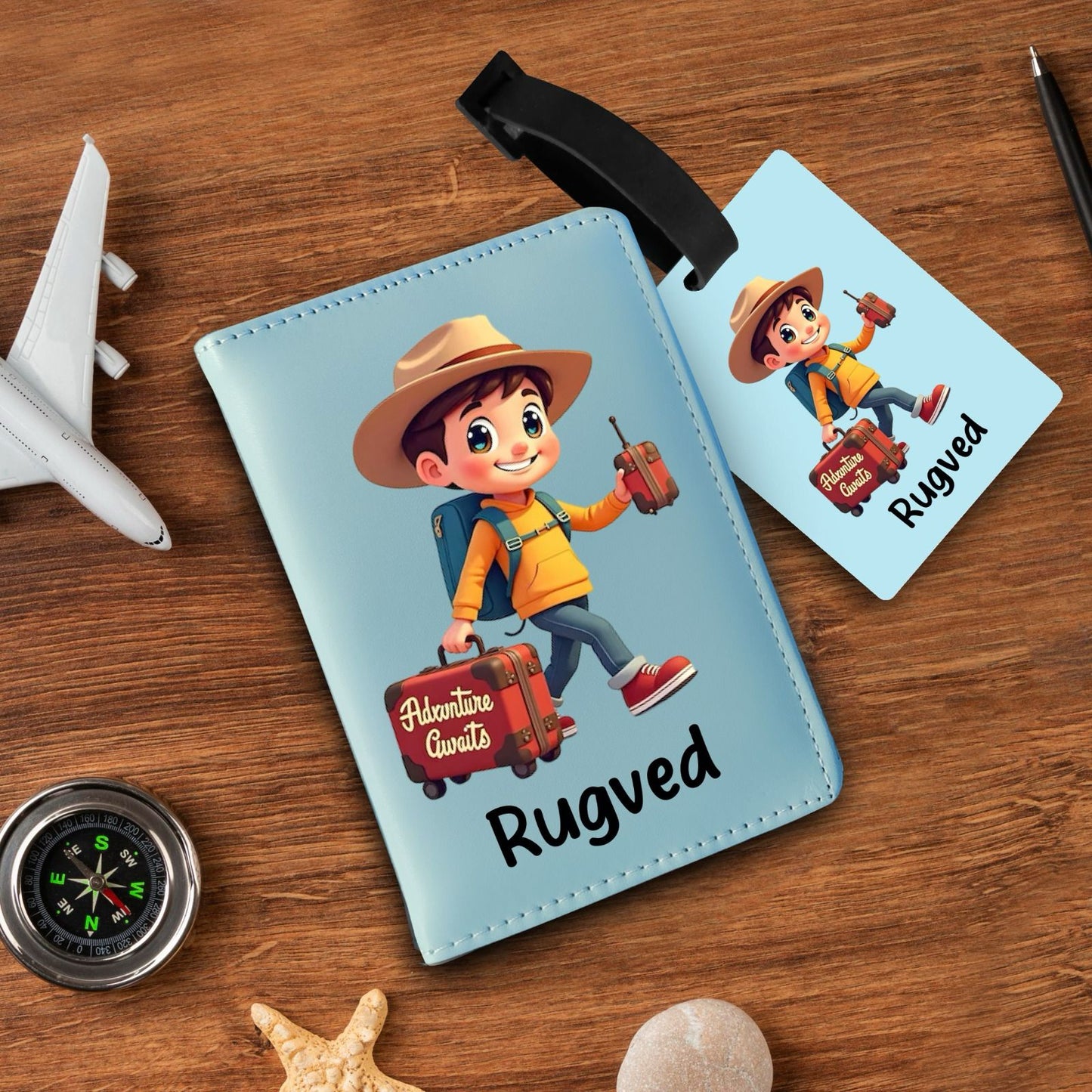 Personalized Passport & Bag Tag Combo For Kids