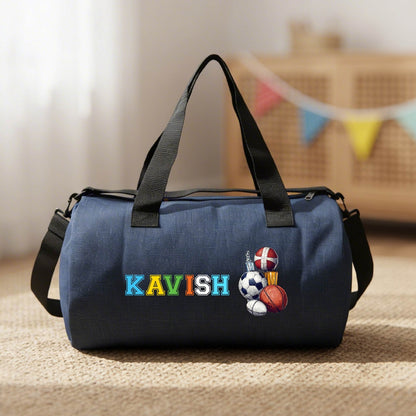 Personalized Denim Duffel Bag