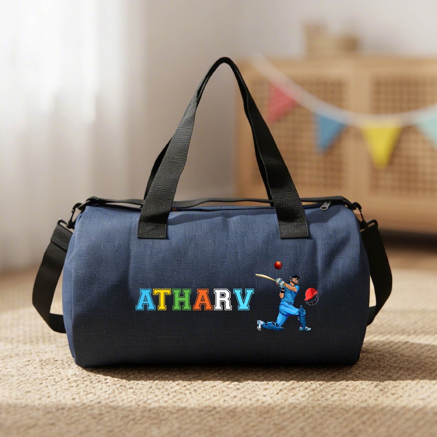 Personalized Denim Duffel Bag