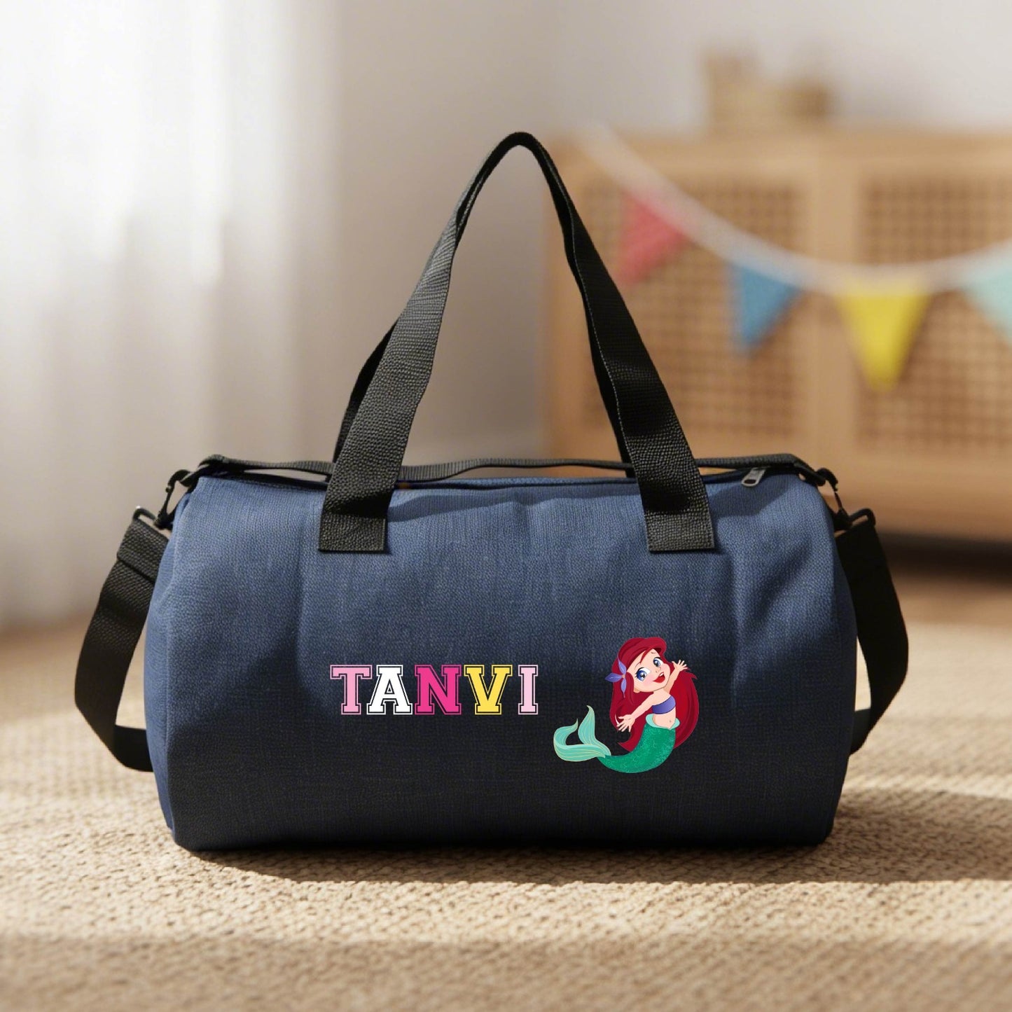 Personalized Denim Duffel Bag