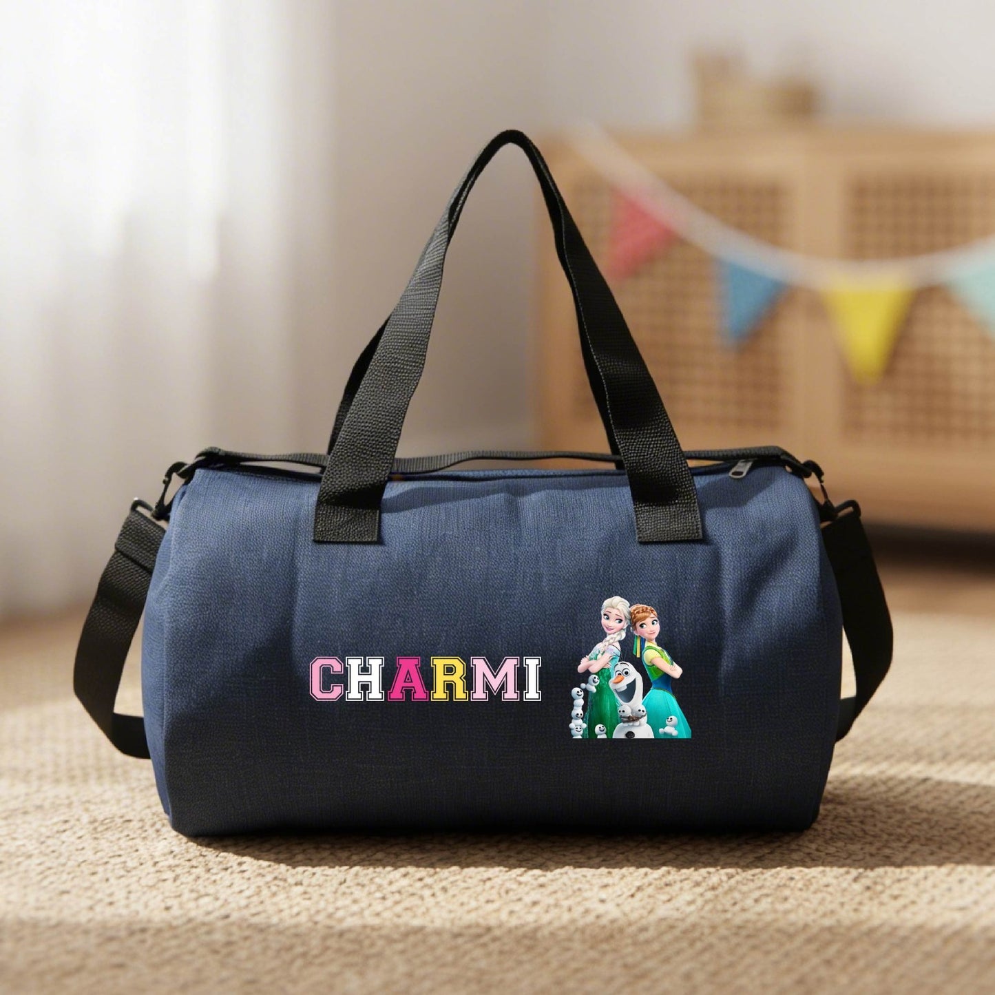 Personalized Denim Duffel Bag