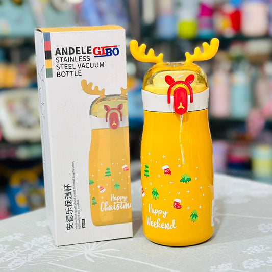 Christmas Theme 300ml Shiny Insulated Stainless Steel Spout Bottle