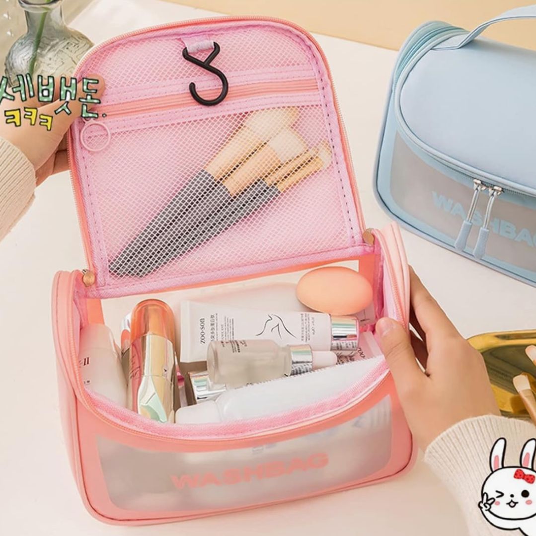 High-Capacity Waterproof Travel Washbag with Hook