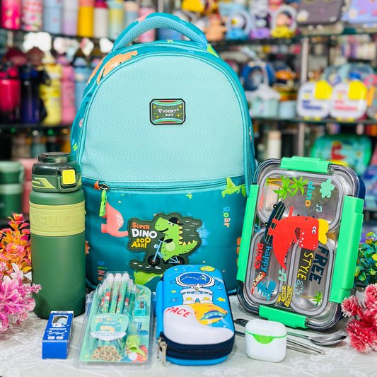 School Bag Hamper Set | 16 Inch Backpack with Bottle, Lunch Box & Stationery Kit