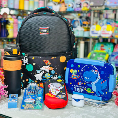 School Bag Hamper Set | 16 Inch Backpack with Bottle, Lunch Box & Stationery Kit