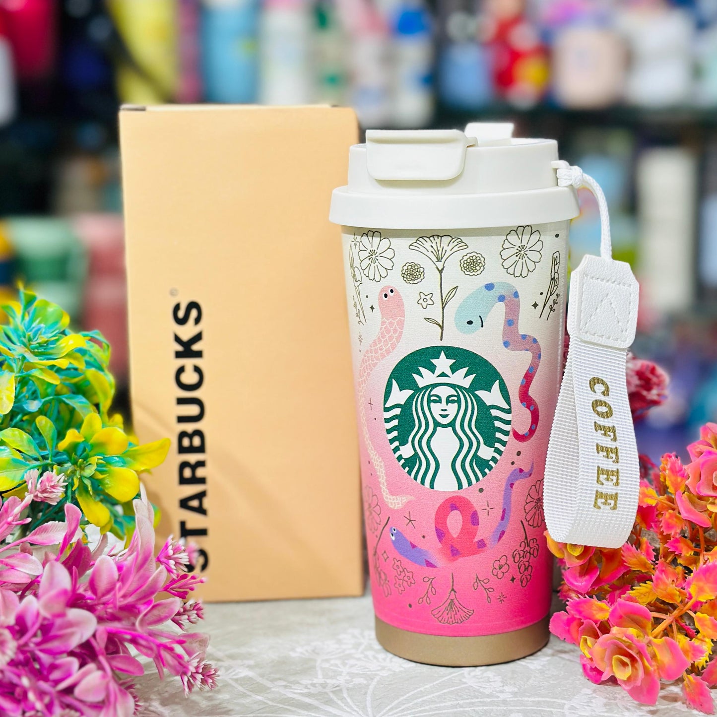 Premium 400ml 3D Pattern Starbucks Insulated Coffee Mug