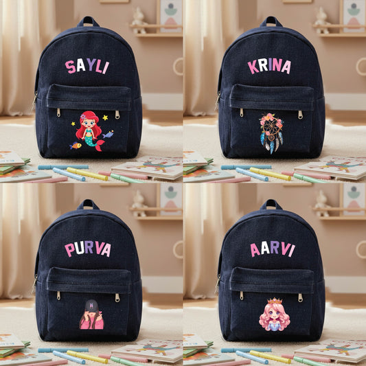 Personalized Kids Denim Backpack