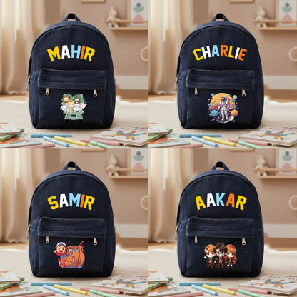 Personalized Kids Denim Backpack