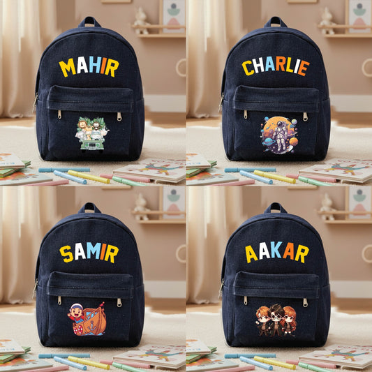 Personalized Kids Denim Backpack