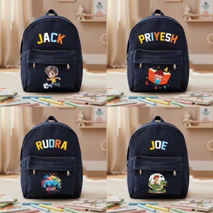 Personalized Kids Denim Backpack